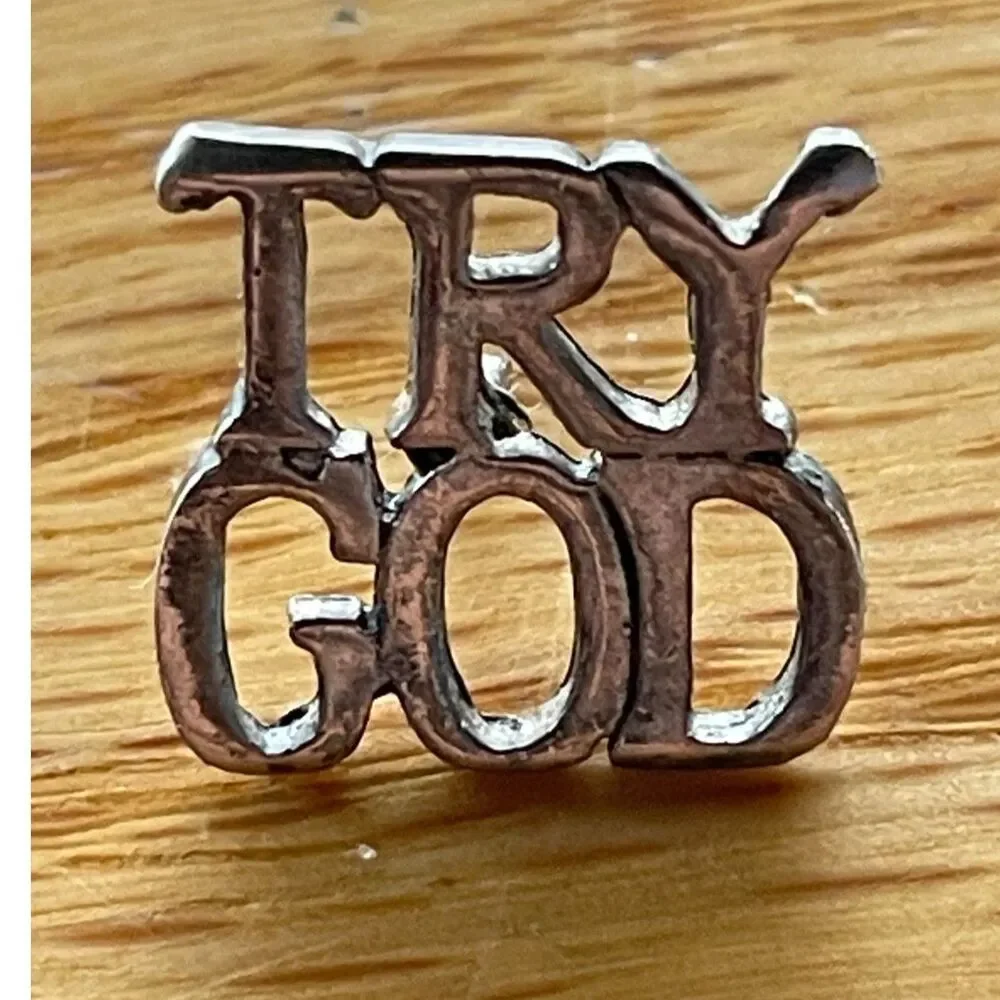 Lot 3 Christian Faith Lapel Pins Jesus First Try God Cross Rhinestone Pin